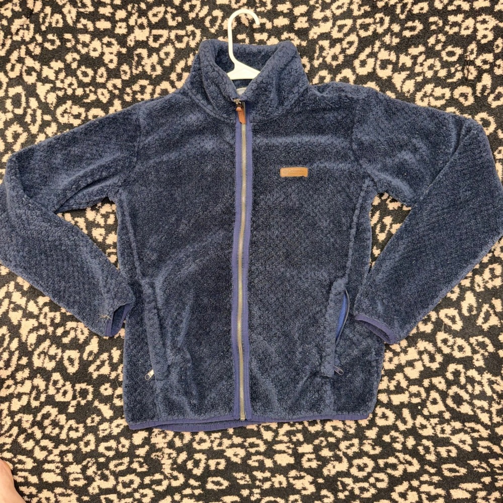 Columbia Fleece Jacket Womens Medium Navy Sherpa Full Zip Gorpcore Outdoorsy